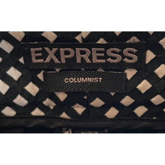 Express Columnist Pants Black & White Checkered Size 6R Slash Pockets Stretch‎ - Picture 6 of 8